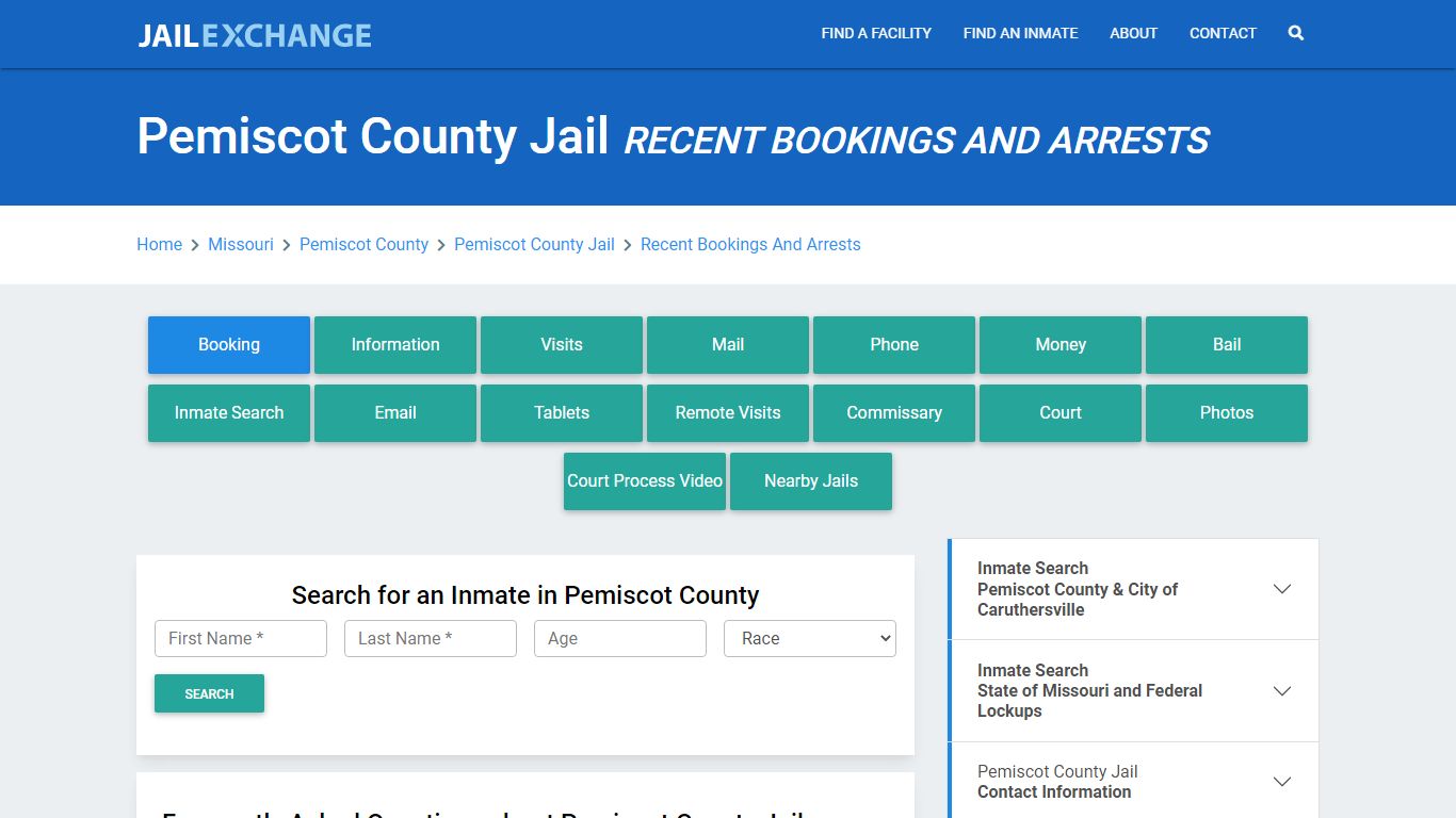 Pemiscot County Jail Recent Bookings And Arrests - Jail Exchange