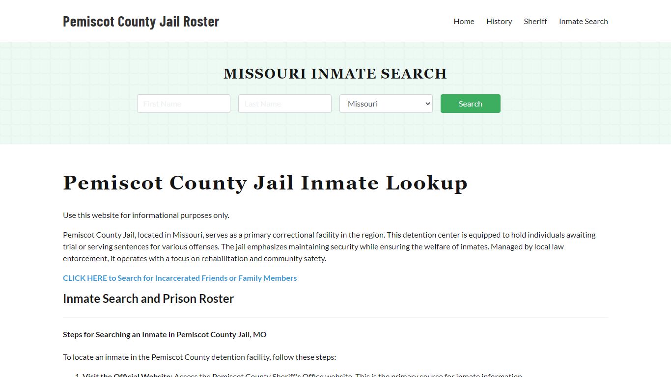 Pemiscot County Jail Roster Lookup, MO, Inmate Search