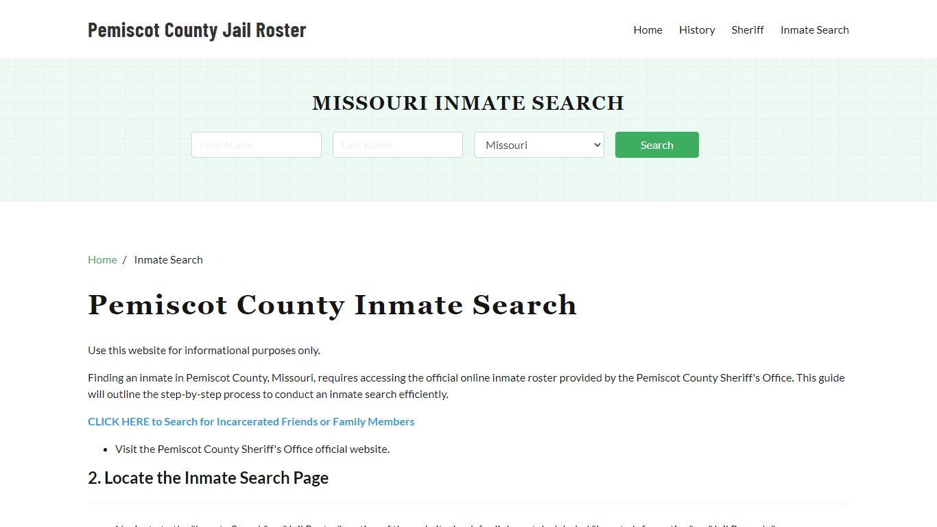 Pemiscot County, MO Detainee Lookup