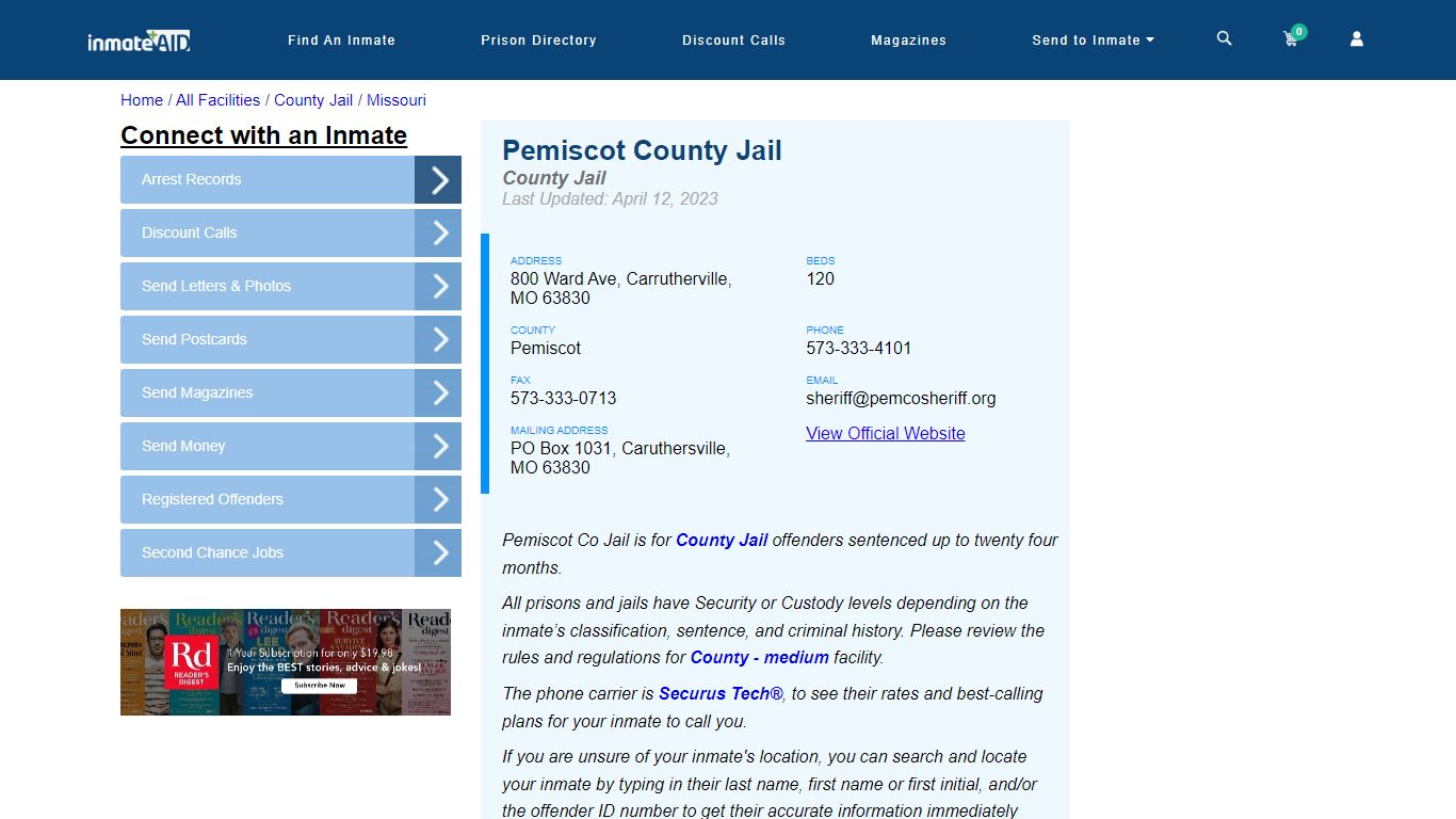 Pemiscot County Jail - Inmate Locator